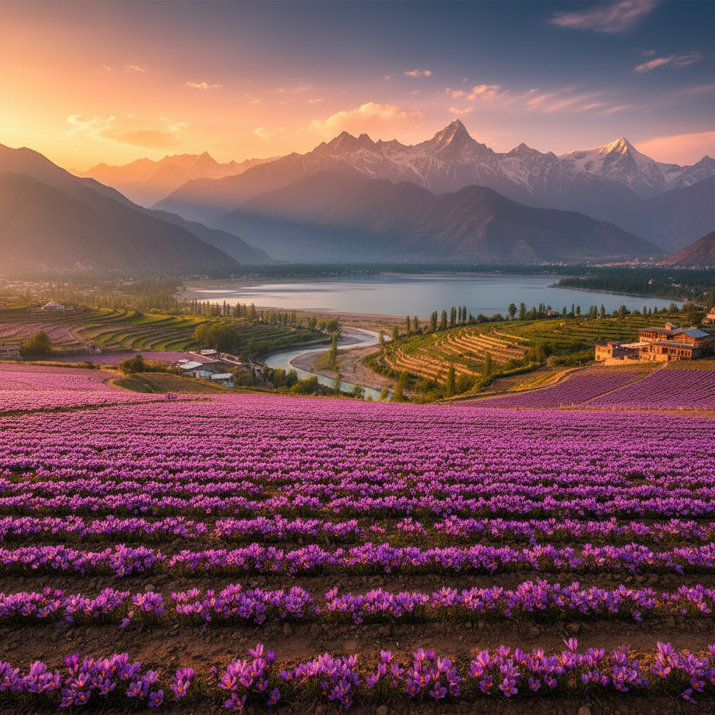 Pampore Saffron Fields Visit Guide: Kashmir's Golden Bloom — Kashmir travel guide photo by Kashmir Travel